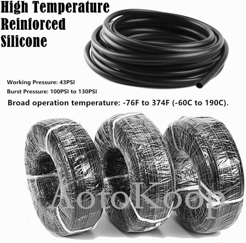 AotoKoop 1/8 Silicone Vacuum Tubing hose Line 10 FT 130 PSI Maximum Pressure Black (3mm ID) - Image 4
